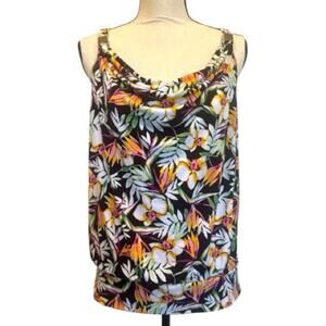 White House Black Market Tropical Floral Sleeveless Top